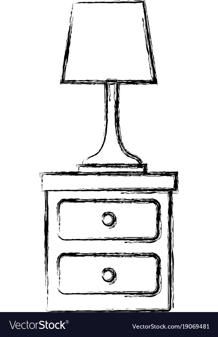 Bedroom lamp in drawer isolated icon