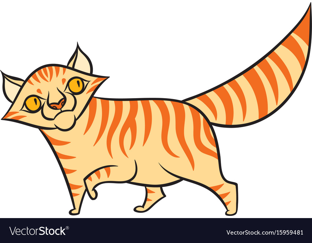 Cartoon tabby cat Royalty Free Vector Image - VectorStock