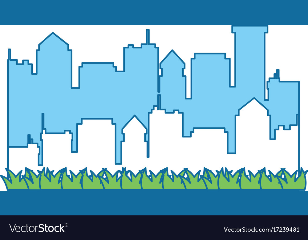 Cityscape silhouette isolated icon