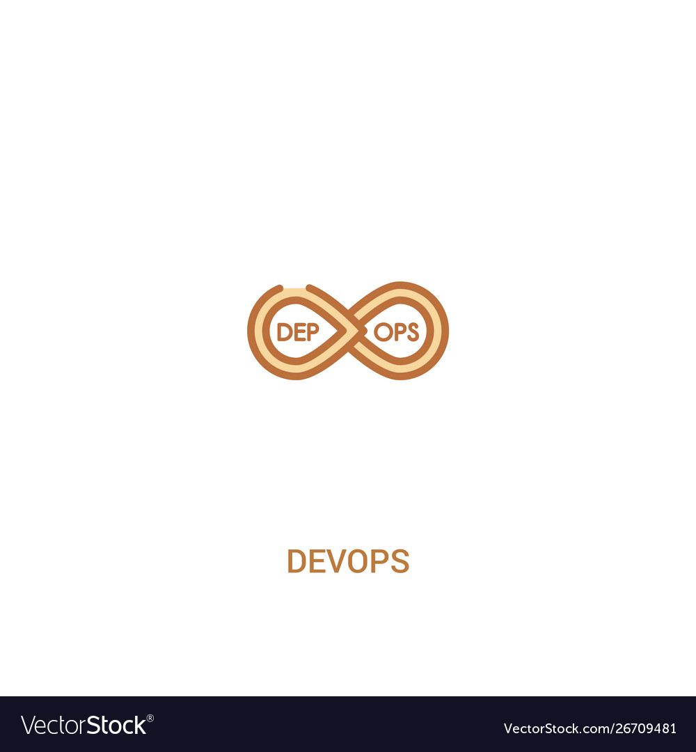 Devops concept 2 colored icon simple line element vector image Devops concept 2 colored icon simple line element