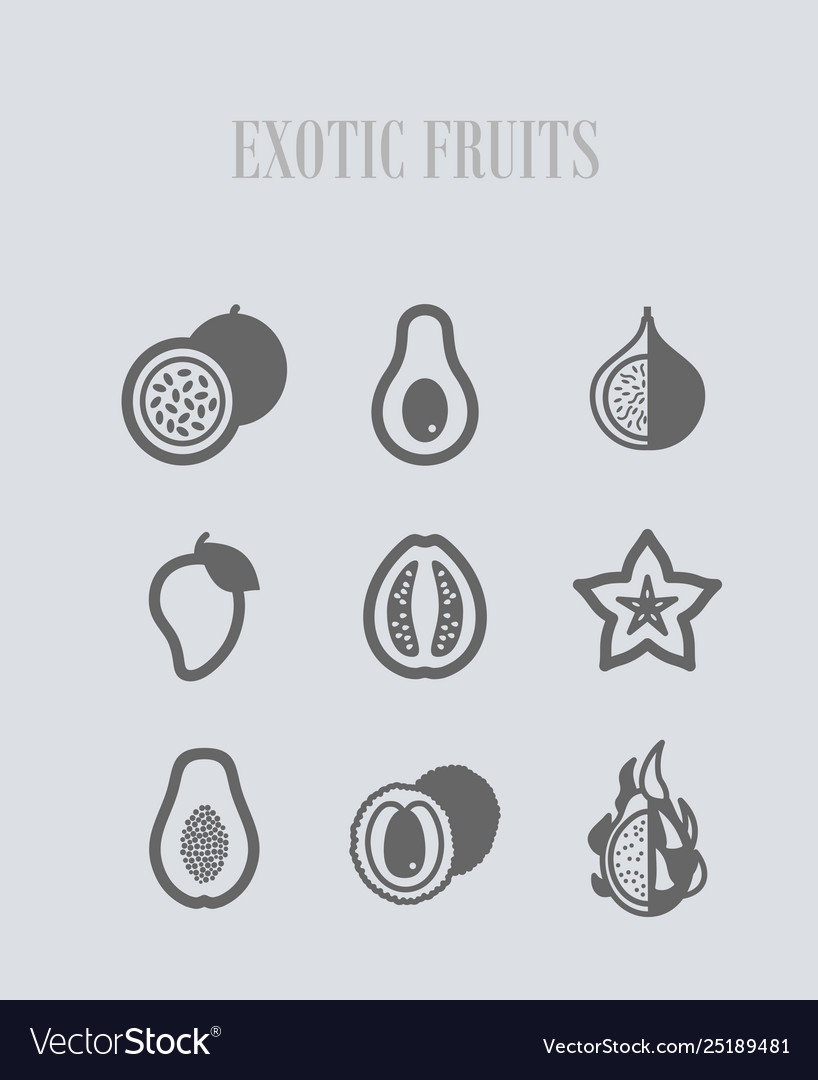 Exotische Obst-Icons Set