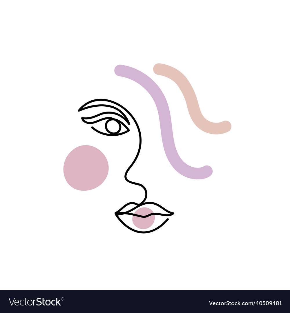 Face of an abstract woman with colorful shapes