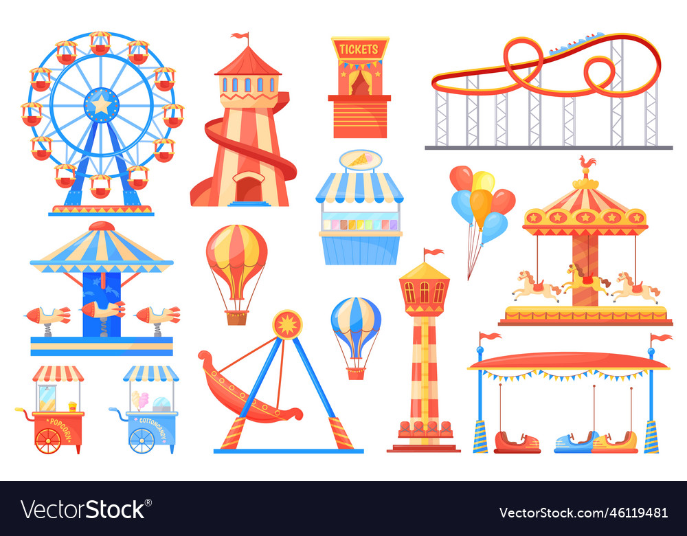 Fairground Attractions Carnival Carousel Vector Image