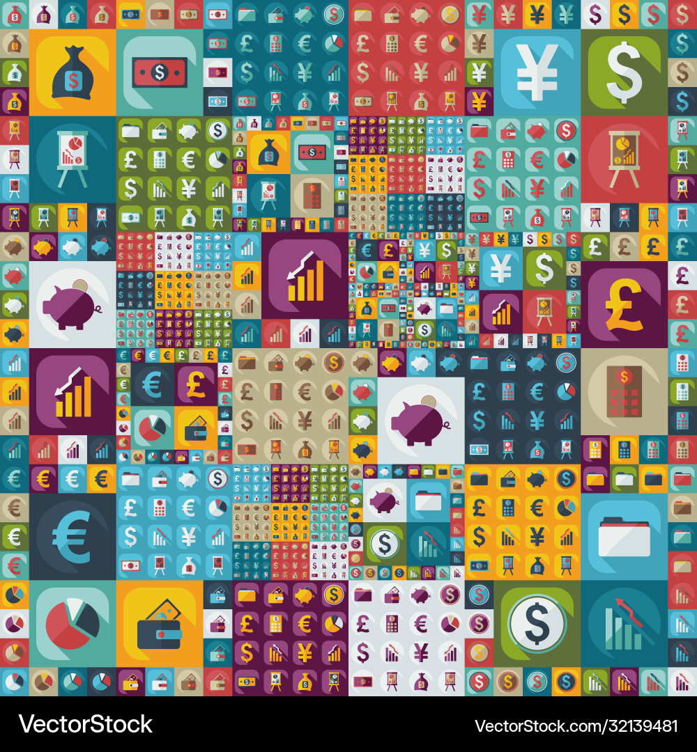 Flat concept set modern design with shadow Vector Image