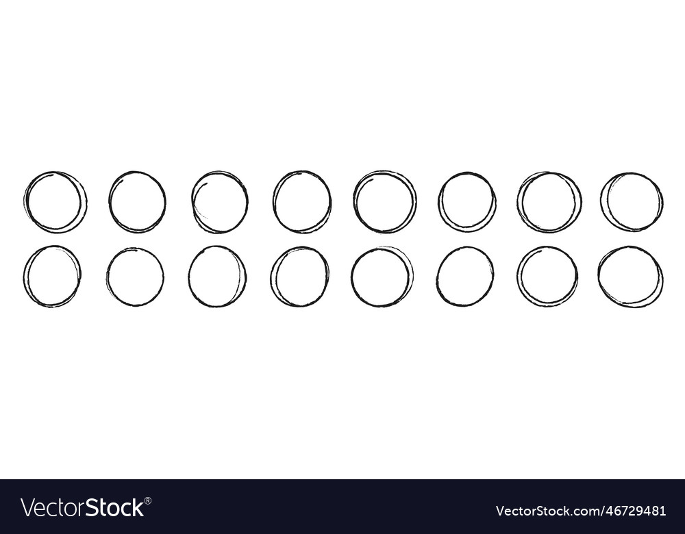 Highlight oval circle frames doodle hand drawn