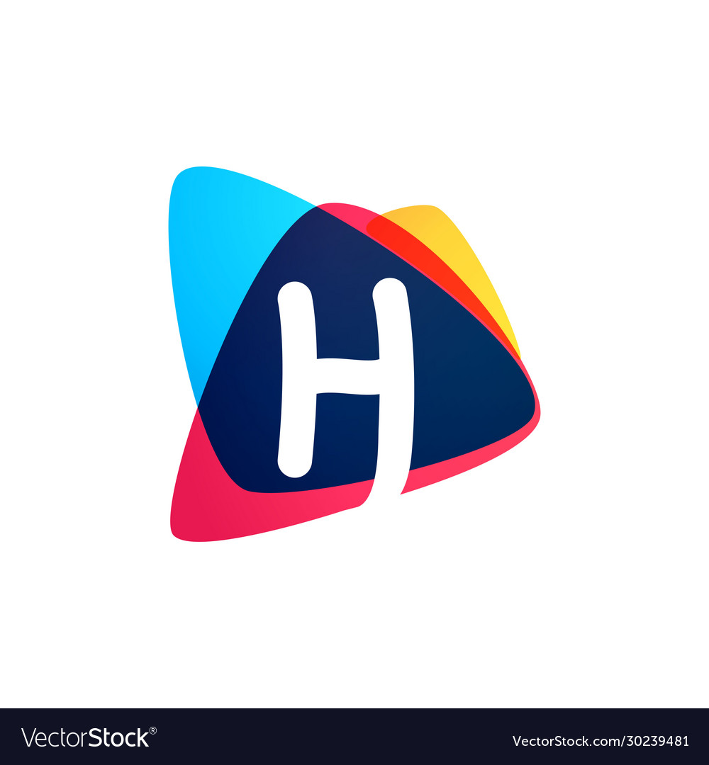 Letter h logo in dynamic triangle intersection Vector Image Letter h logo in dynamic triangle intersection
