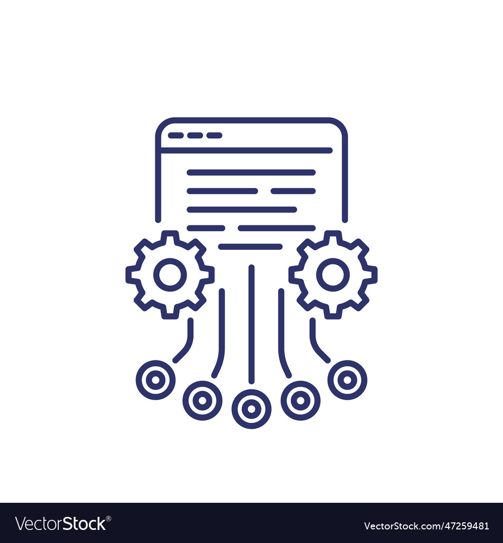 Load testing line icon multiple users access vector image Load testing line icon multiple users access