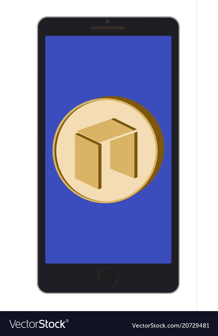 Neo Münze auf einem Telefon-Bildschirm weiß Hintergrund