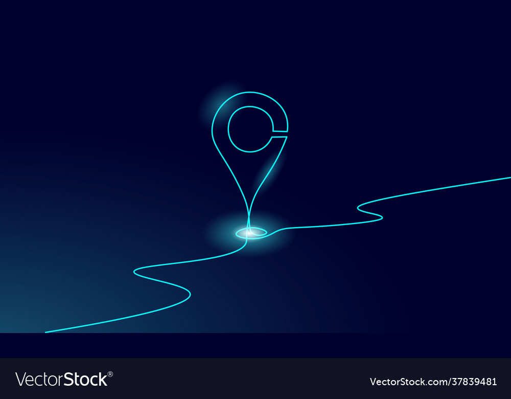 One line map point location business symbol