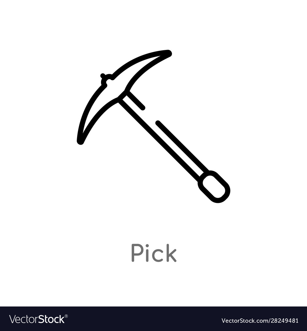 Outline pick icon isolated black simple line