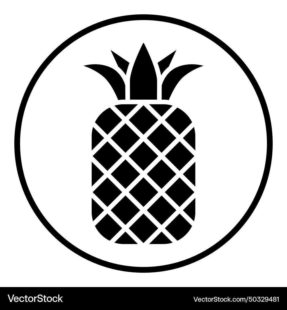 Pineapple Flat Icon Isolated On White Background Vector Image