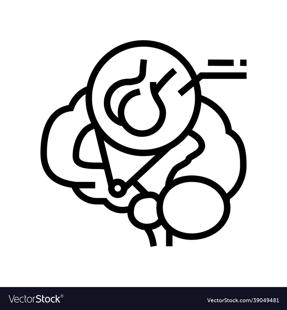 Pituitary gland endocrinology line icon vector image Pituitary gland endocrinology line icon