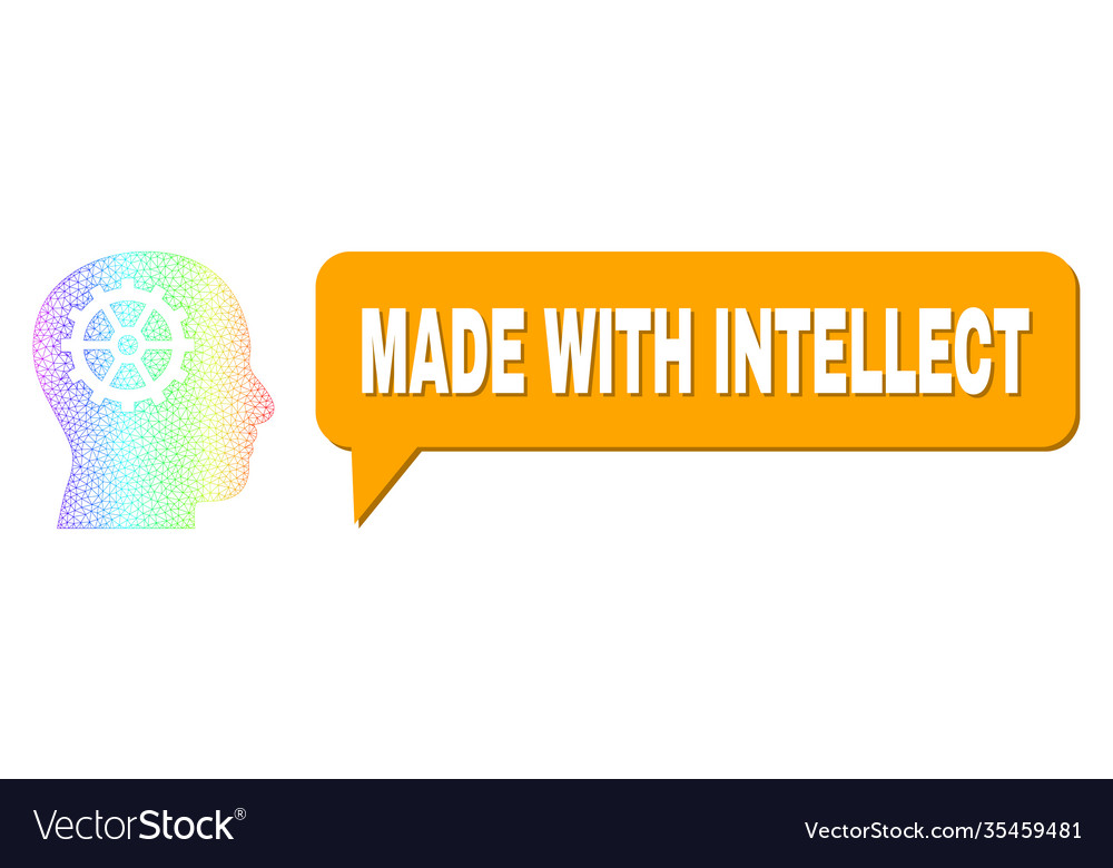 Rainbow network gradient intellect icon and made Vector Image Rainbow network gradient intellect icon and made