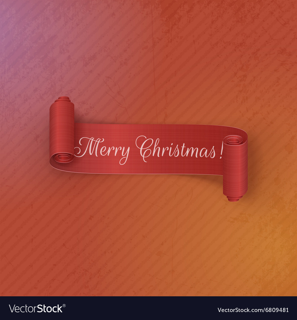 Realistic scroll red christmas banner Royalty Free Vector