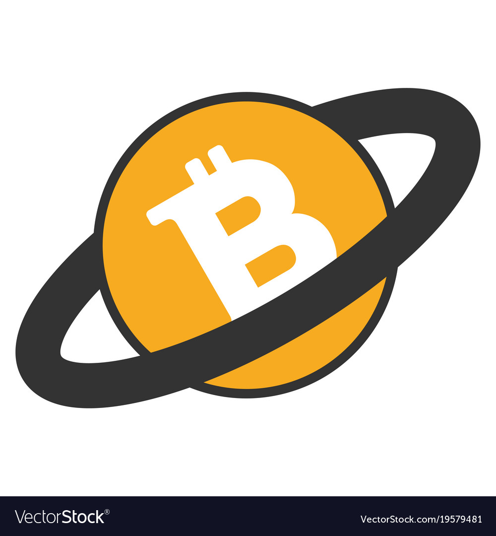 Ringed bitcoin flat icon