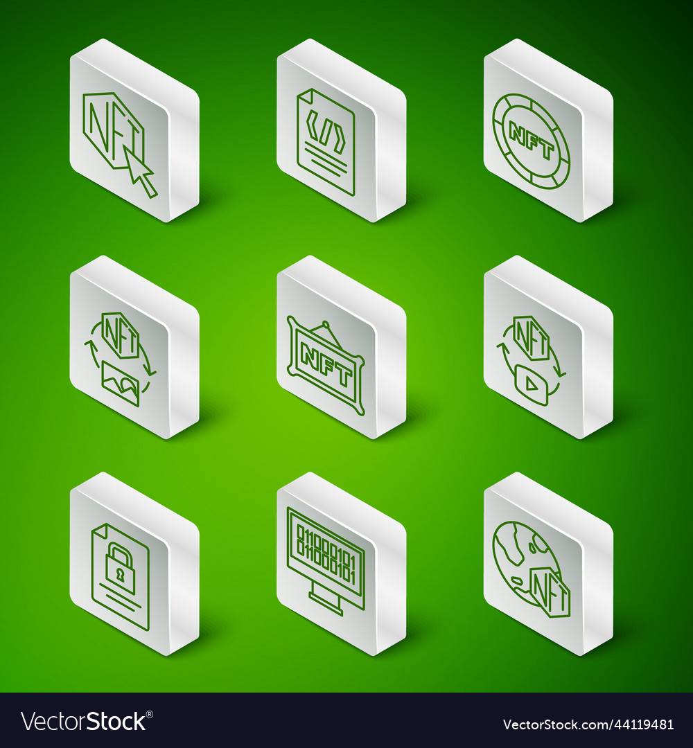 Zeile nft digital Krypto Art binären Code Vector Image Zeile nft digital Krypto Art binären Code