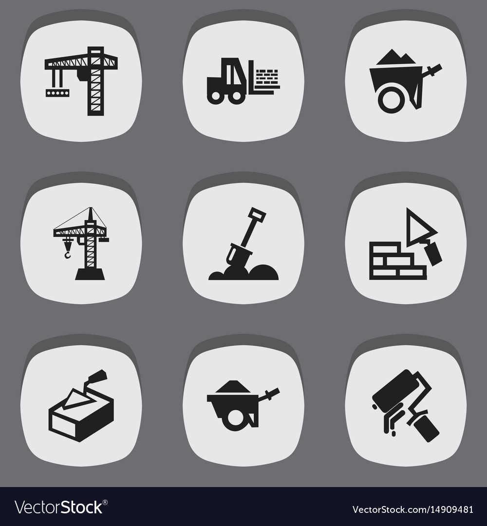 Set of 9 editable structure icons includes