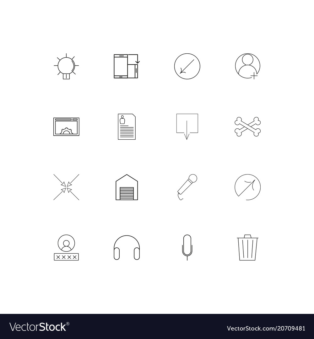 Signs and symbols simple linear icons set