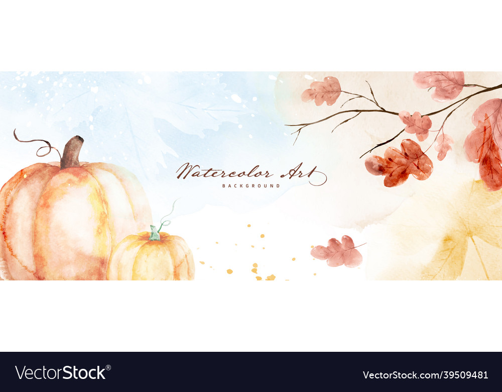 Watercolor autumn abstract background vector image Watercolor autumn abstract background