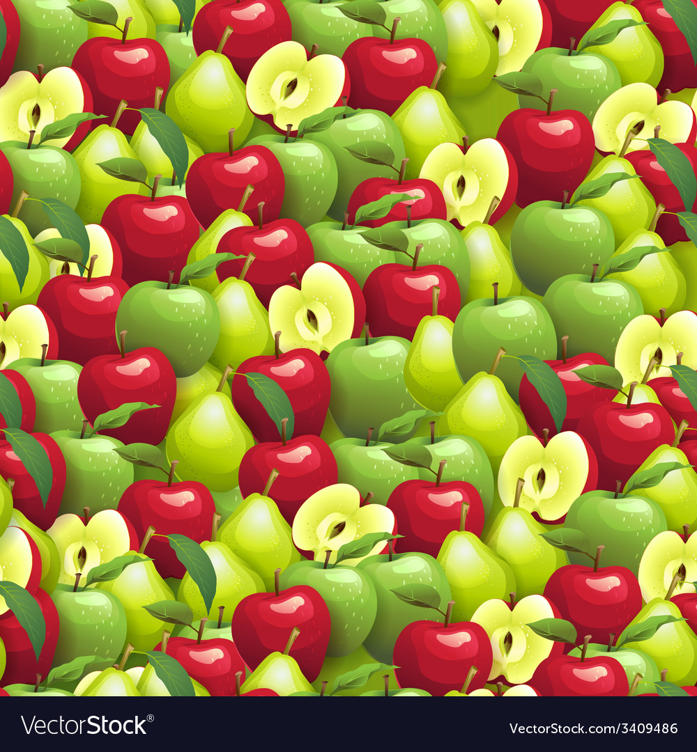 Apple and pear seamless pattern