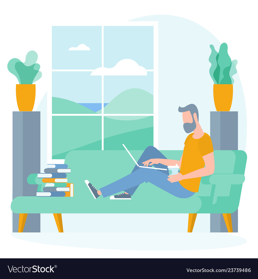 Best place for remote work Royalty Free Vector Image