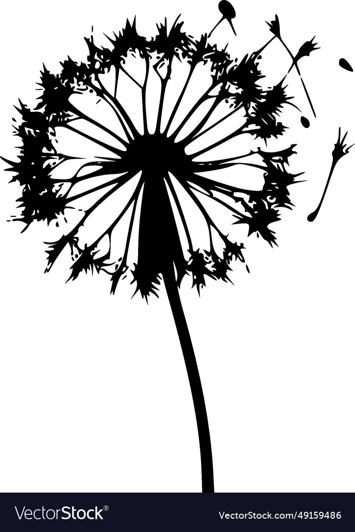 Dandelion - minimalistische und einfache Silhouette