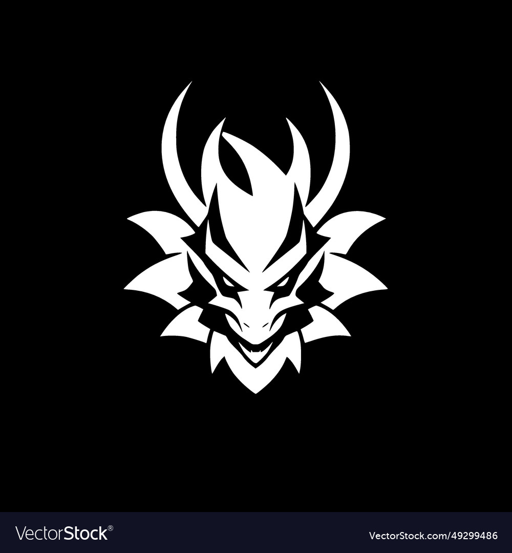 Dragon - black and white Royalty Free Vector Image