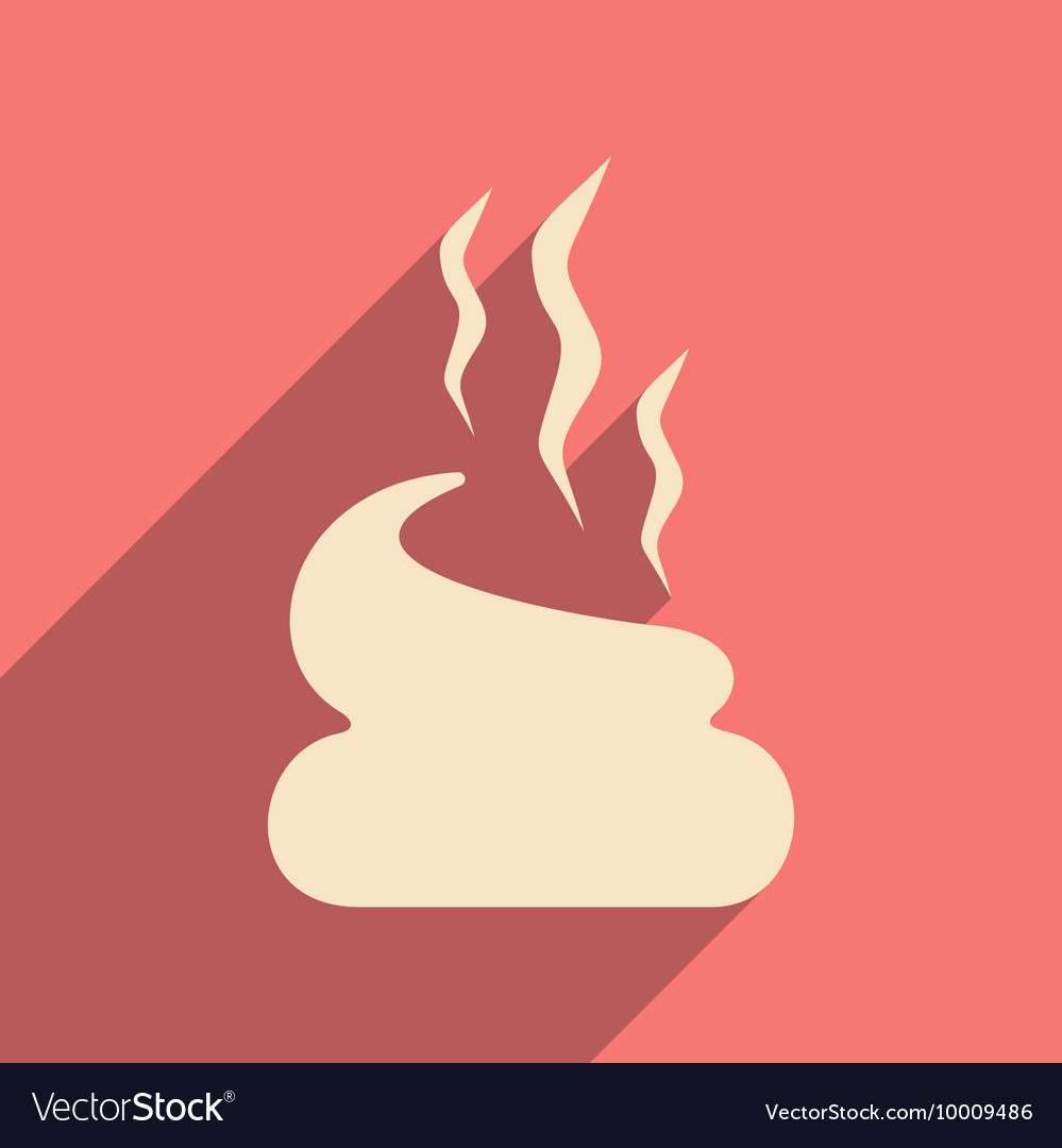Flat with shadow icon and mobile application poop