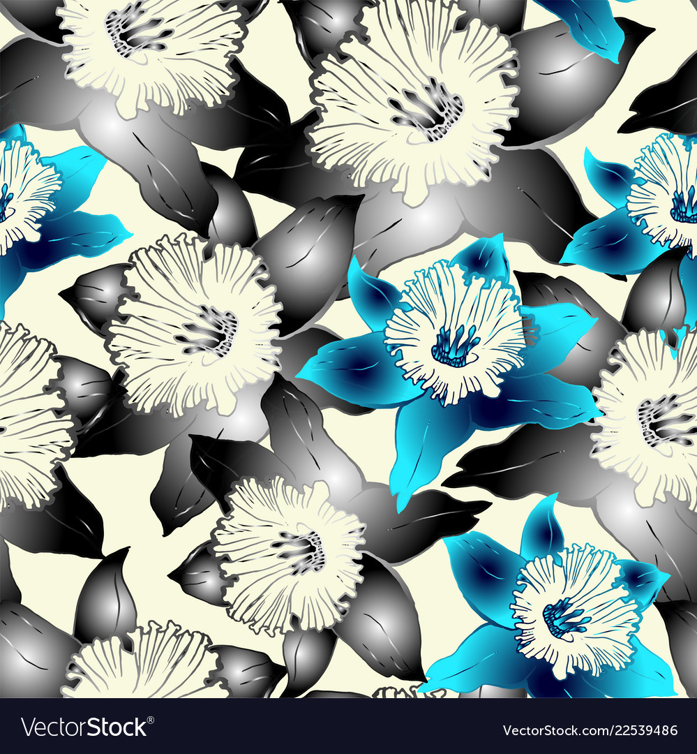 Floral seamless pattern with hand drawn spring