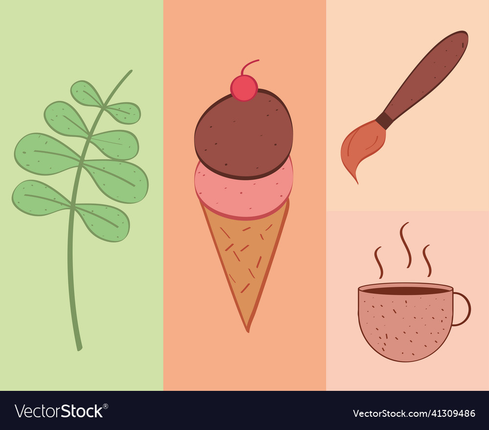 Hand drawn objects icons