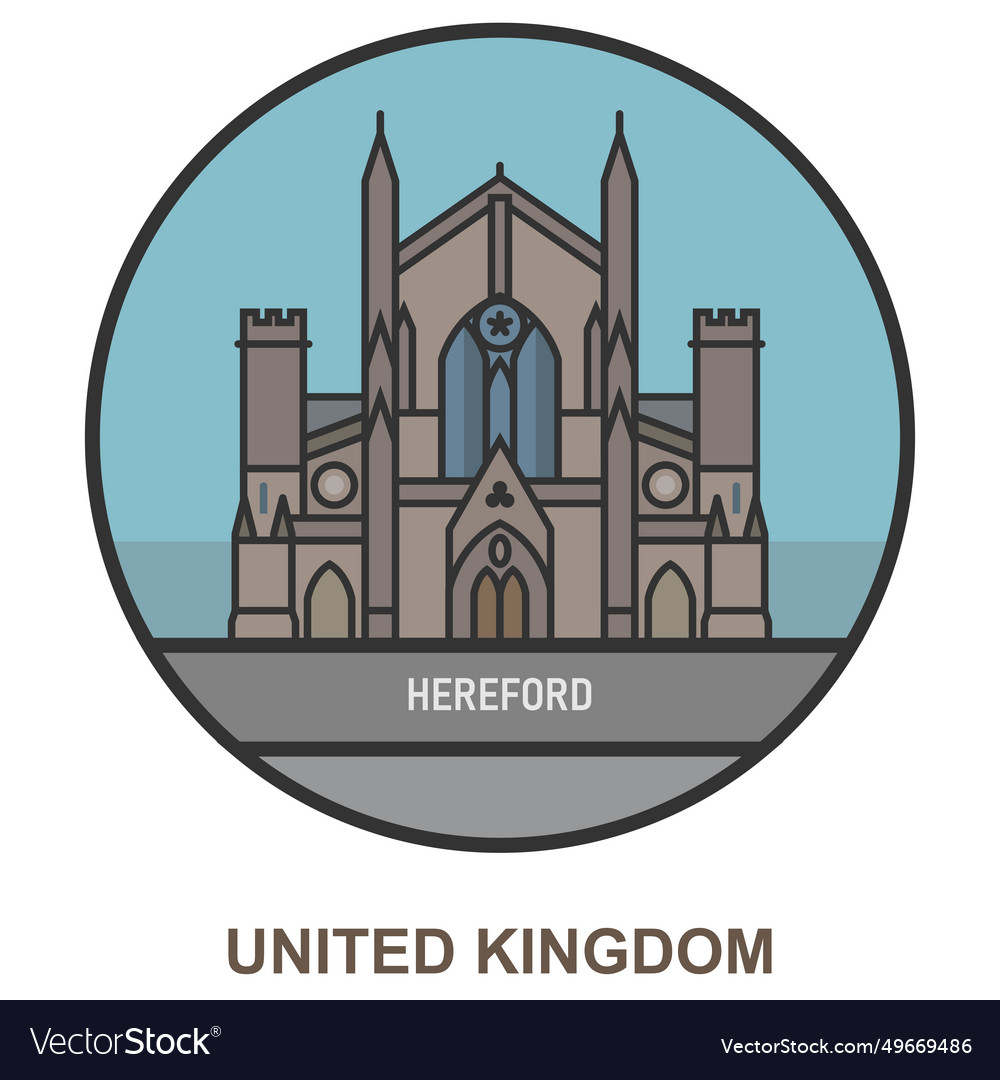 Hereford cities and towns in united kingdom Vector Image