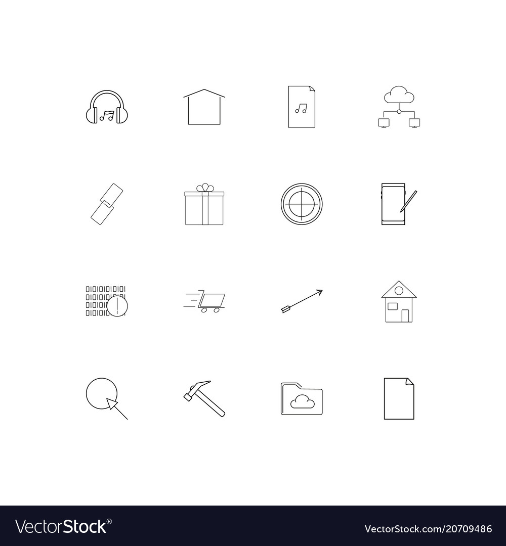 Internet of things simple linear icons set