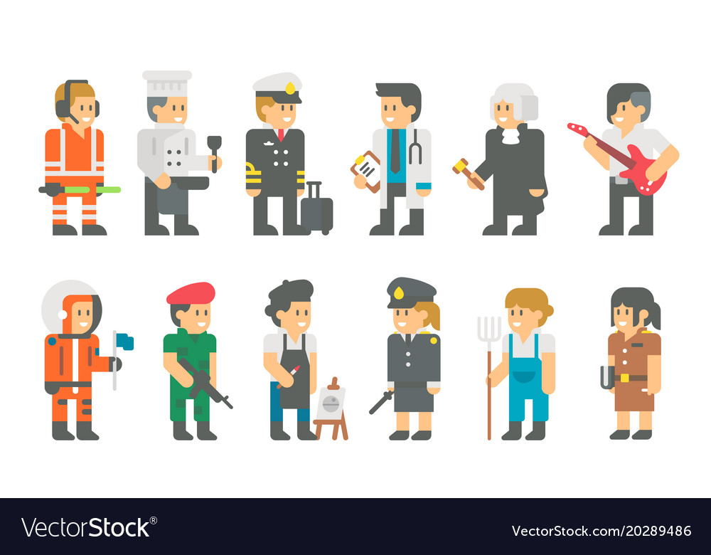 Kids with uniforms flat cartoon design Royalty Free Vector