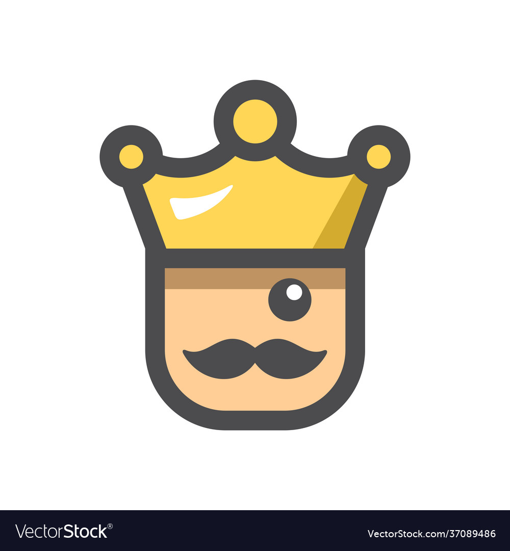 King with a crown icon cartoon