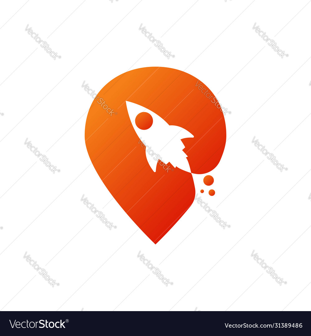 Kartenzeiger Rakete Design Template vector image Kartenzeiger Rakete Design Template