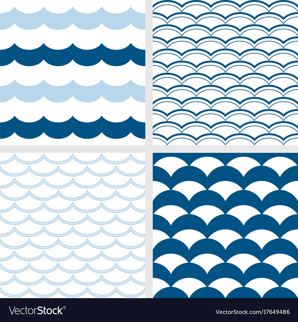 Nautical Wave Scale Pattern