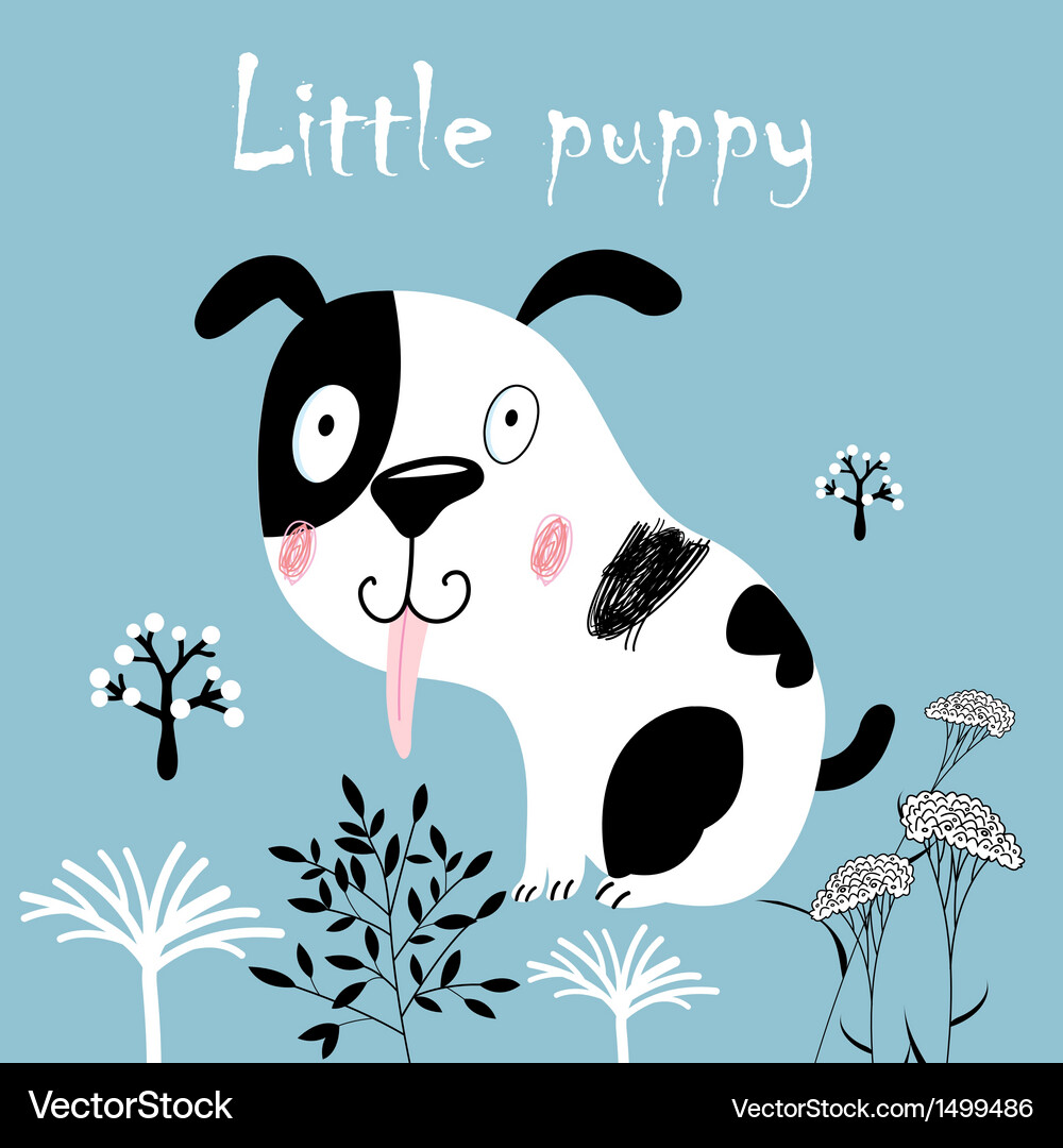 Puppy sitting Royalty Free Vector Image - VectorStock