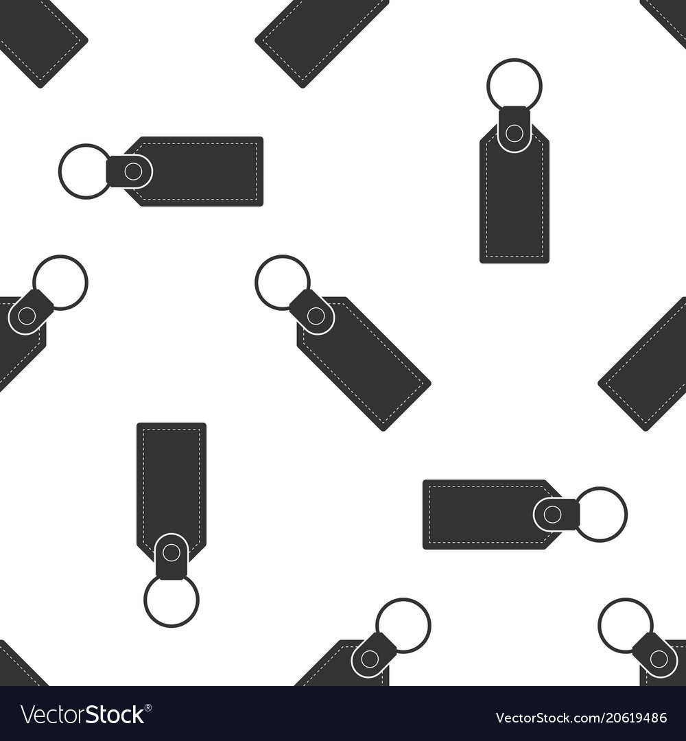 Rectangular key chain with ring for icon vector image Rectangular key chain with ring for icon