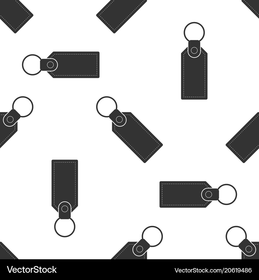Rectangular key chain with ring for key icon Vector Image