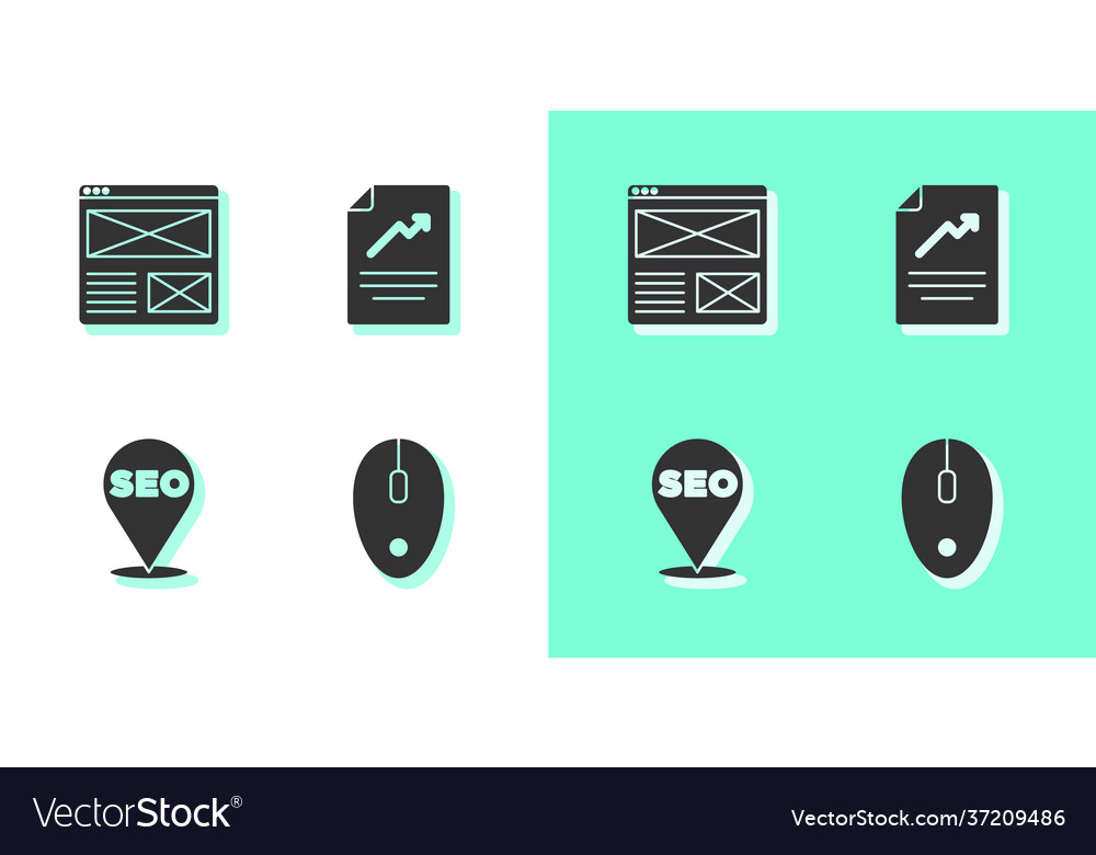 Set computer mouse browser window seo vector image Set computer mouse browser window seo