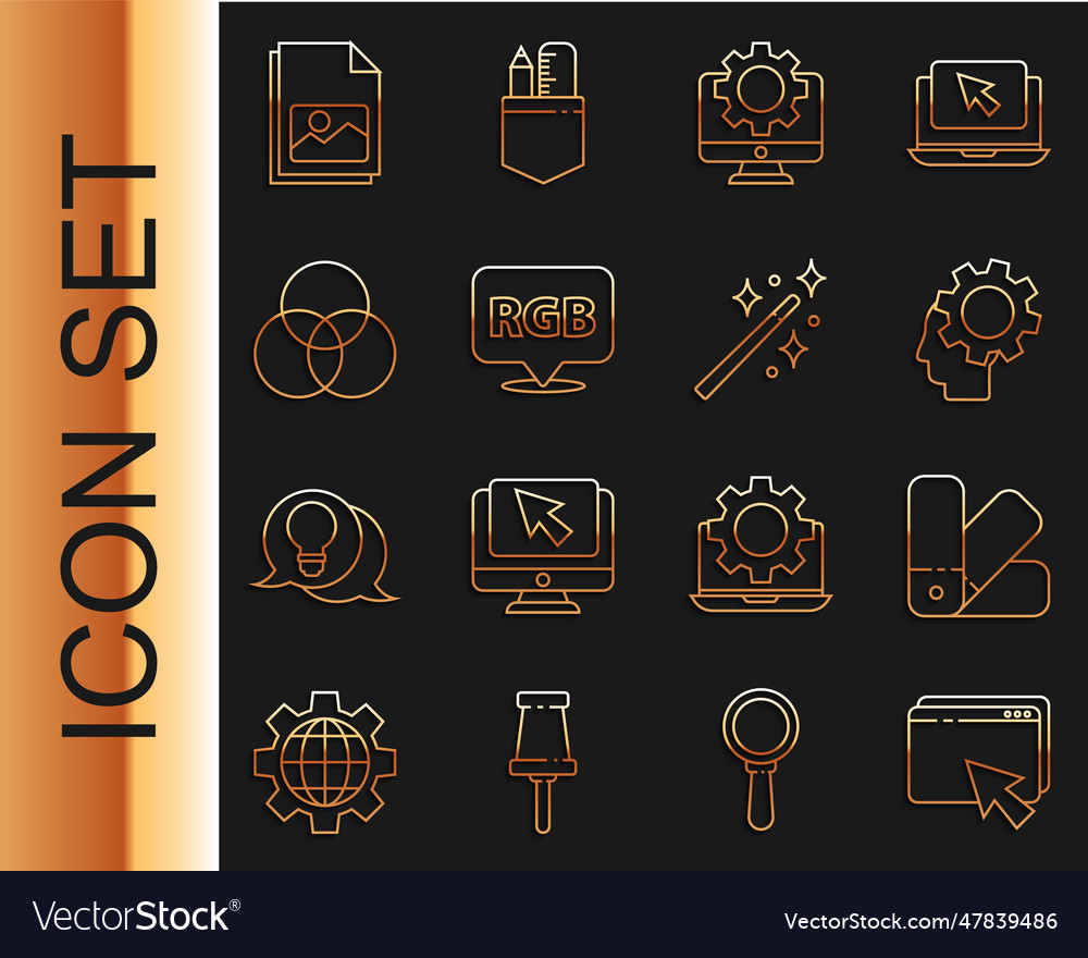 Set line web design and development color palette Vector Image Set line web design and development color palette