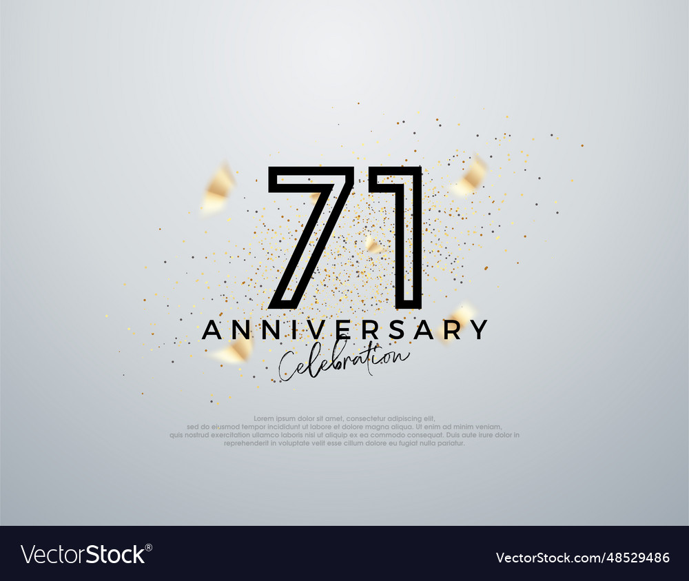 Simple line design for 71st anniversary Royalty Free Vector