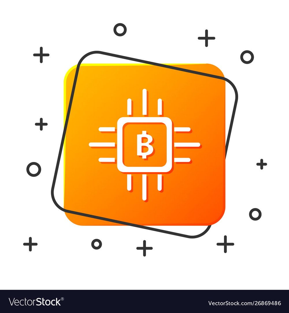 White cpu mining farm icon isolated on