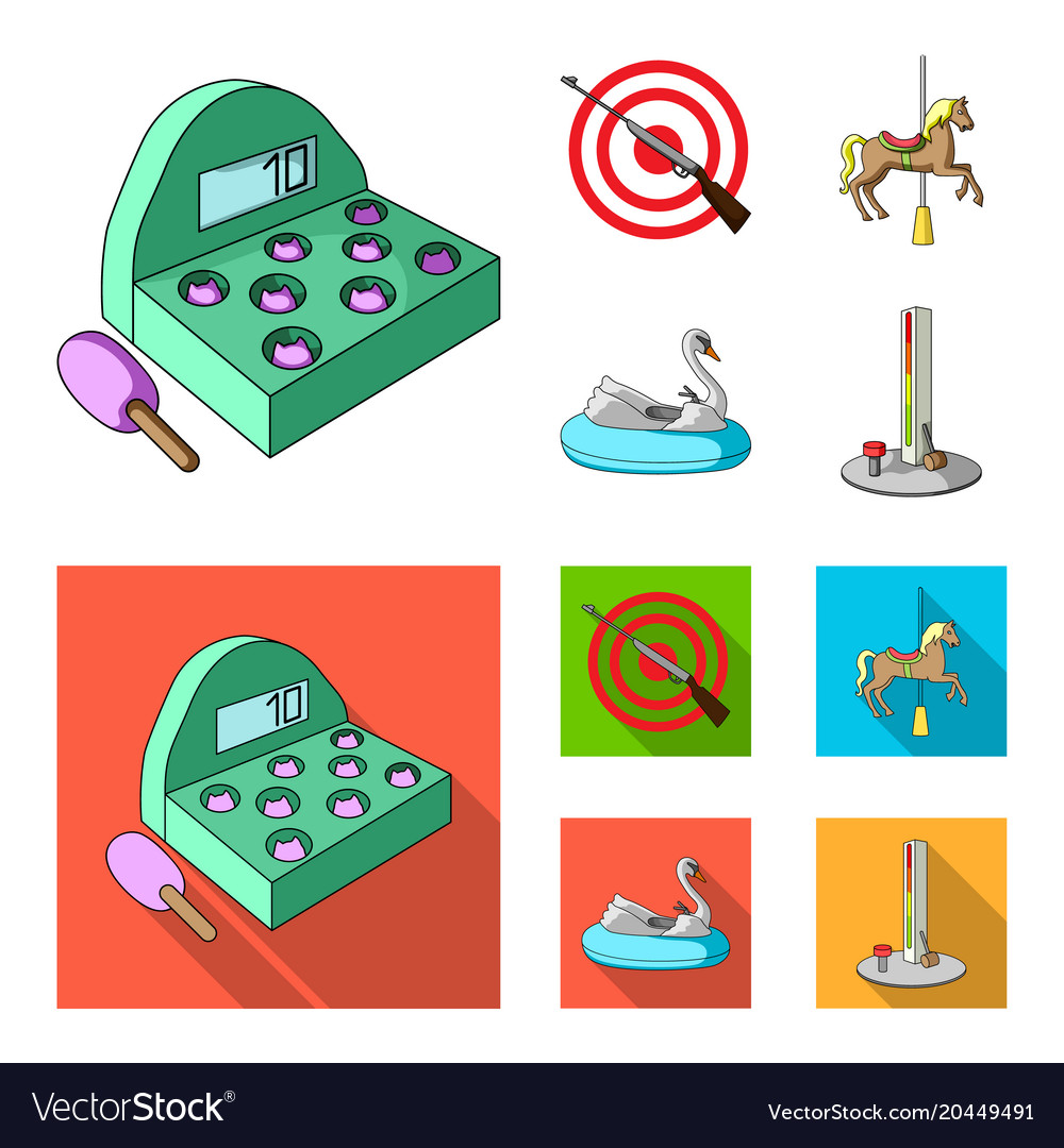 A game with bat target gun horse Royalty Free Vector Image