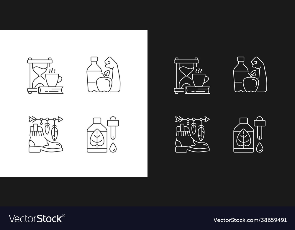 Changing habits and priorities linear icons set