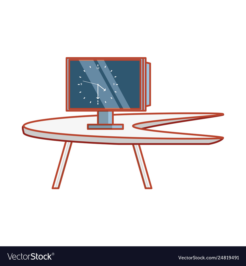 Computer monitor with desk isolated