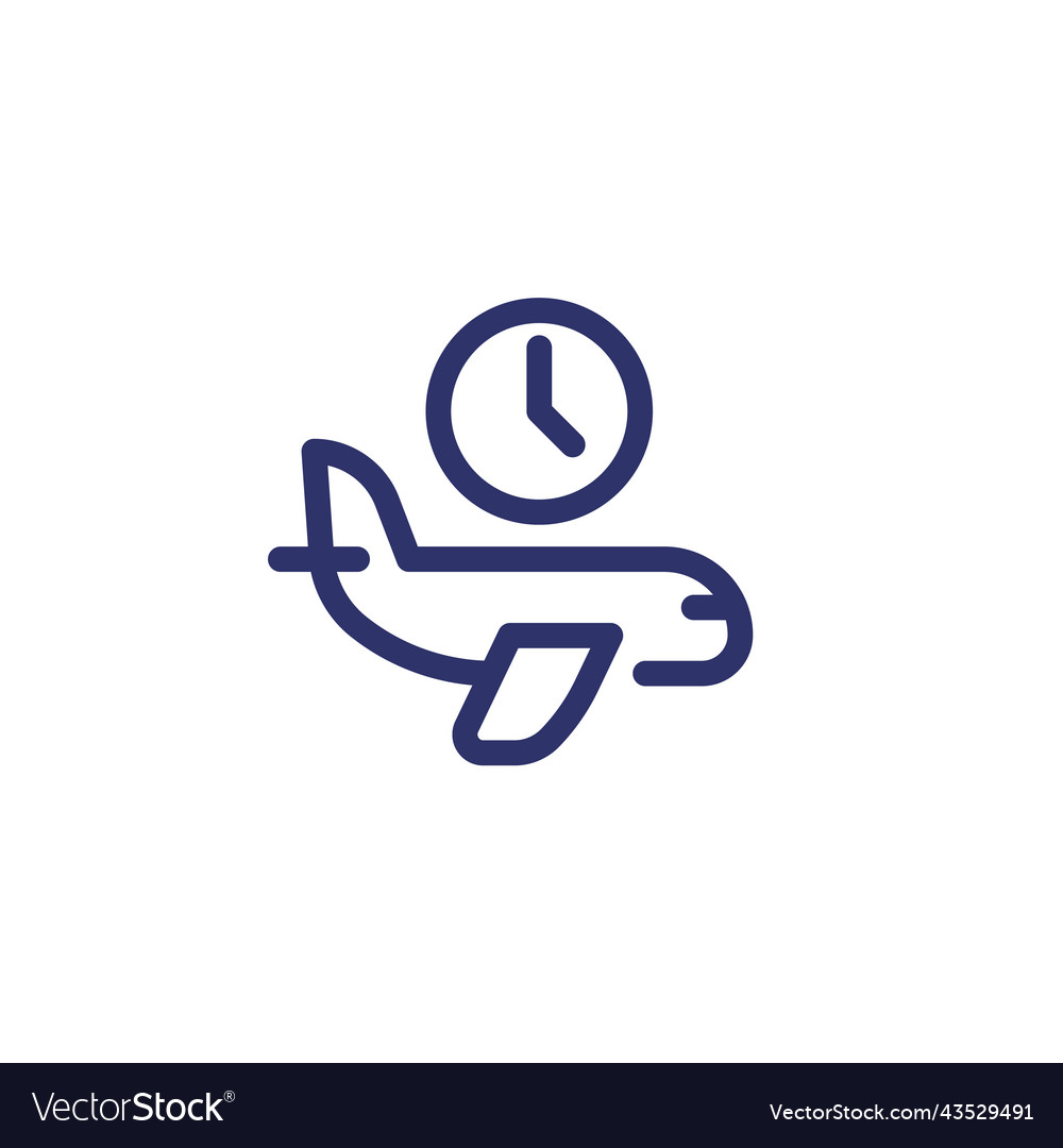 Flight time delay line icon Royalty Free Vector Image