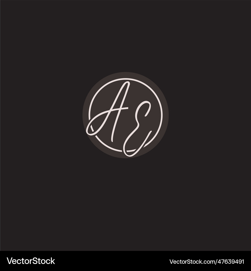 Initials ae logo monogram with simple circle line Vector Image