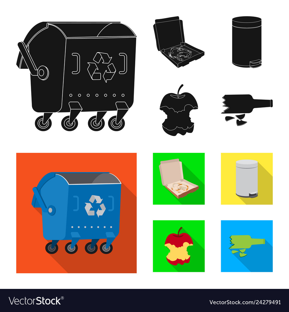 Isolated object of dump and sort icon collection vector image Isolated object of dump and sort icon collection