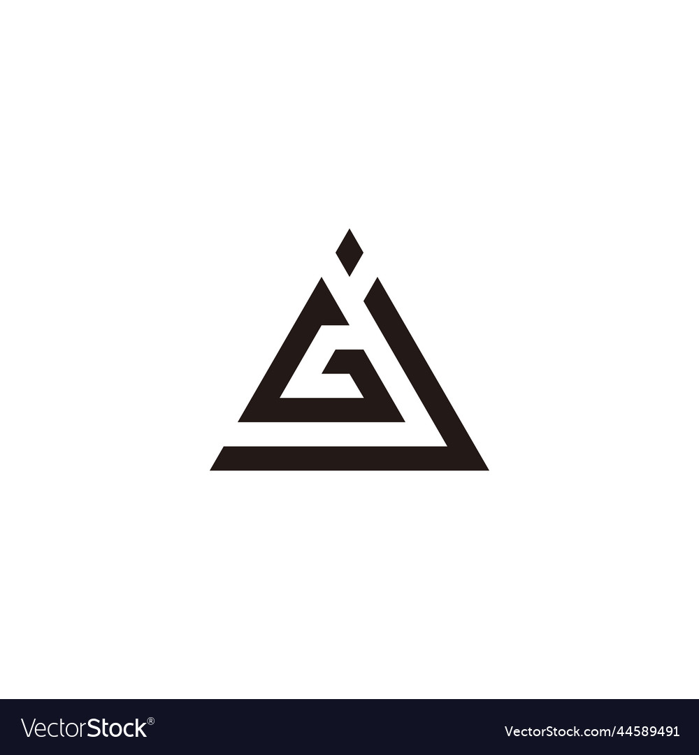 Letter g and j triangle geometric symbol simple